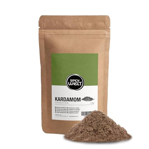 Spicy Welt Cardamomo Molido (100g) – Polvo de Cardamomo para Infusiones, Repostería y Platos Tradicionales | Sabor Aromático y Dulce | 100% Natural, Sin Aditivos