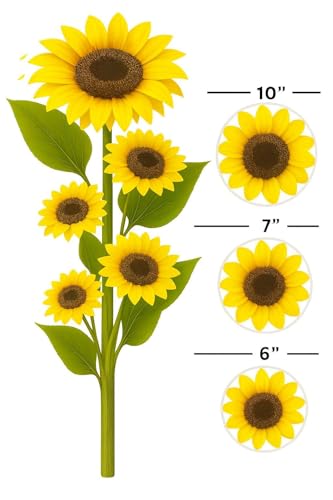Image of Large Artificial Big Size Yellow Sunflower Single Stick 117cm Tall,25 cm Wide Real Look Full Bloom with Long Stem 5 Giant Fake Silk Sunflowers Floral for Vase,Home,Office & Party Decoration(Pack of1)