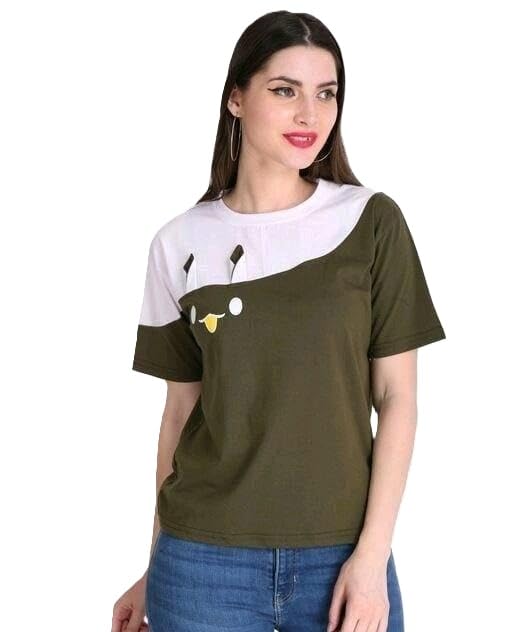 Image of Stylish Women Printed T-Shirt | Cotton Blend Half Sleeve Tee | Fashionable Everyday Collection