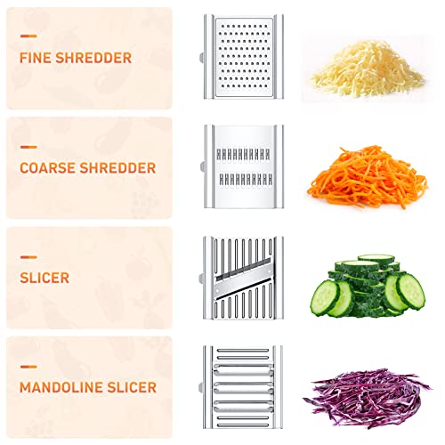 Vegetable Slicer Cheese Graters For Kitchen Gadgets With Food Safety Holder For Mandolin Slicer Kitchen Gifts, Multi-Purpose Slicer Vegetable Chopper Lemon Zester Veggie Cutter Shredder Food Grater #TOP3