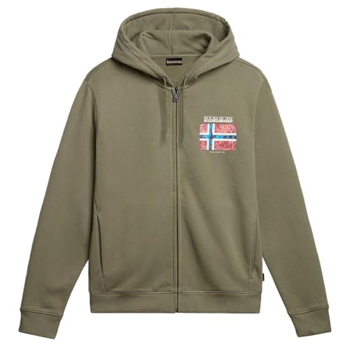 Napapijri Sweatshirt Guiro Hoodie Man Cotton Military Green L Eu