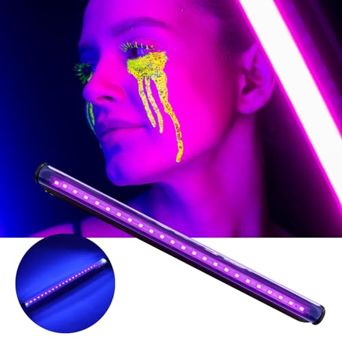 Vegena Lot de 3 tubes à lumière noire 5 W 24 LED 28 cm - Lumière noire - Avec interrupteur - USB UV LED - Lumière noire - Lampe de fête pour fête - Éclairage de scène - Peinture corporelle – vue 5