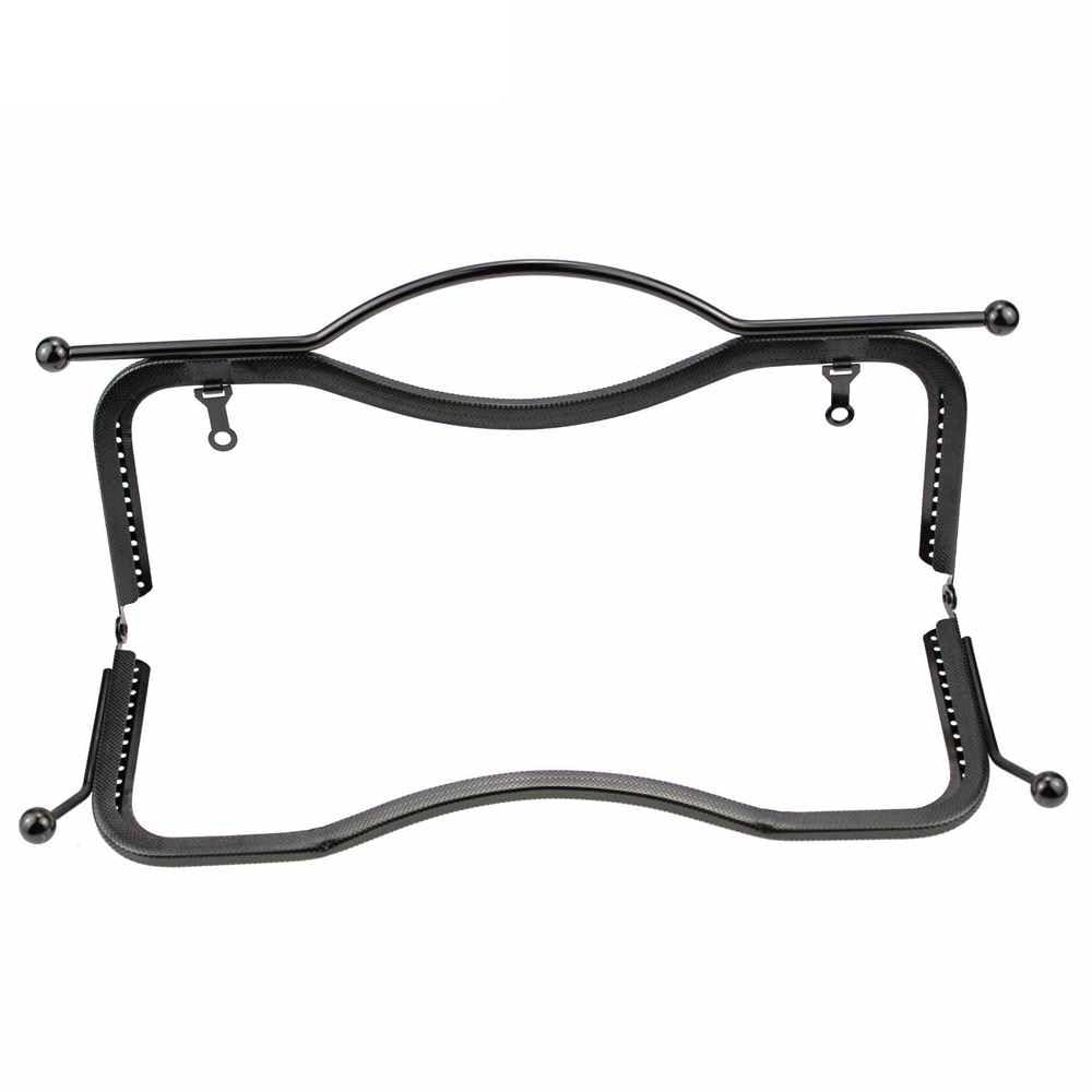 Boca De Lobo Para Bolsos 1/4 unids/lote 27 CM labios Marco de bolso Metal, cierre beso manija en relieve pieza bolsa costura Cierre Para Bolso De Mano(Black)