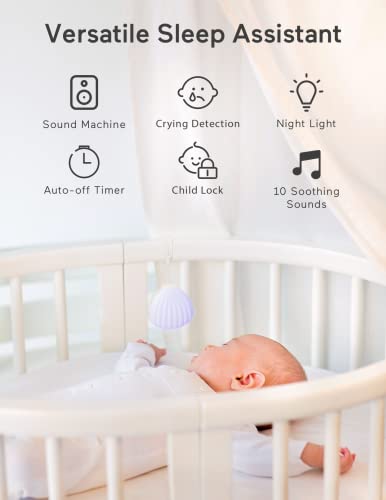 Momcozy Portable Sound Machine, Little Shell White Noise Machine With Crying Detection, 10 Soothing Sounds, Night Light, Usb Rechargeable, For Travel On-The-Go Use, For Baby Kids Adults Sleeping #TOP5
