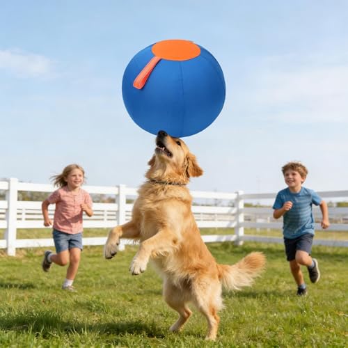 Generisch Hundehüteball- PVC und Polyester, aufblasbares Jumbo- Spielzeug, pannensicher und tragbar | Active Play Training, interaktiver Welpen- Gymnastikball für Garten, Rasen, Innenbereich-3