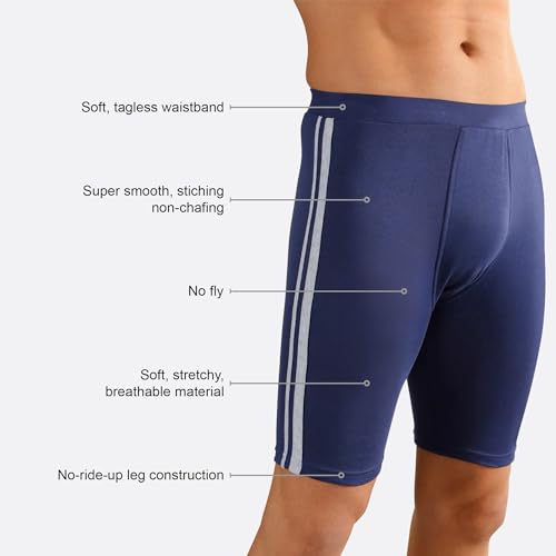 Image of Long Underwear for Men Cotton Long Leg Boxer Briefs for Man Trunks Breathable Innerwear Men's Underwear for Gym Workout Anti Chafing Long Trunks for Man