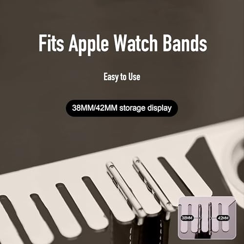 XFEN Stainless Steel Band Holder Organizer with Charger Stand for Apple Watch – Holds 9 Bands, Premium Durable Design, Silver - Image 6