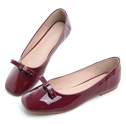 Image of Dear Time Women's Casual Foldable Ballet Flats Square Toe Ballerina Flats Shoes Comfortable