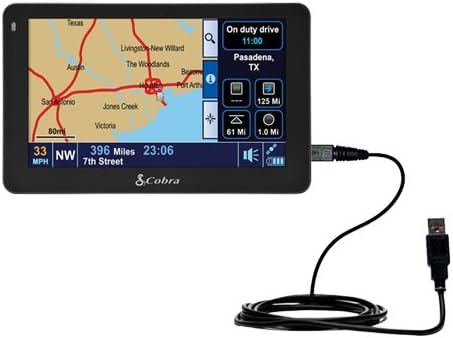 USB Data Hot Sync Straight Cable Designed for The Cobra 5550 6000 7750 Pro HD PLT with Charge Function Two Functions in one Unique Gomadic TipExchange Enabled Cable