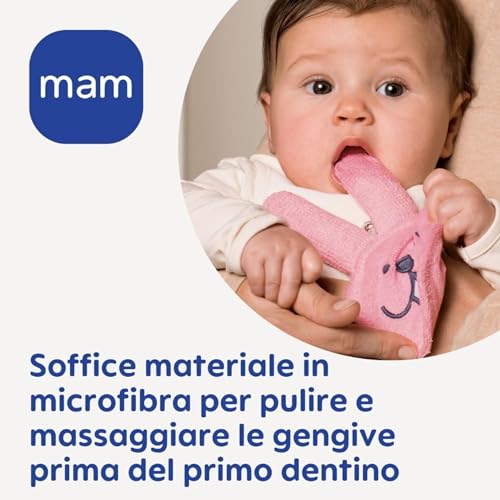 Mam Oral Care Rabbit Guanto Microfibra Per Pulizia Cavità Orale Rosa, 1 Pezzo - 2