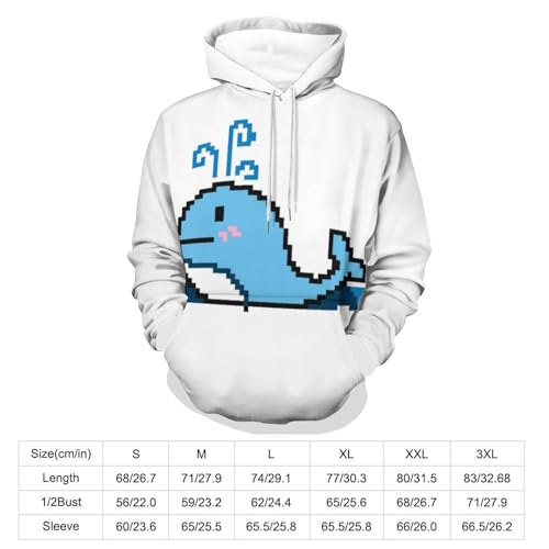 Sweat à capuche baleine bleue UMENG pull unisexe en coton taille S - 2