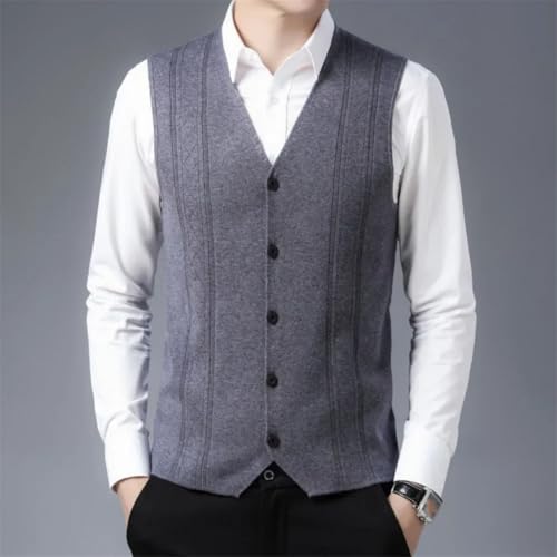 Men's Business Casual Pullover Warm Sleeveless Sweater Vest Knitted Slim-Fit Top3