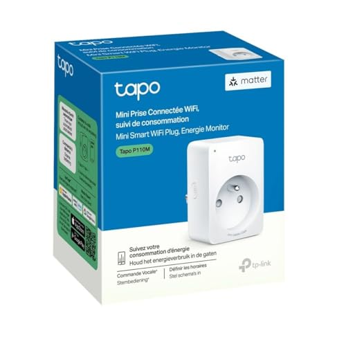 Tapo Matter WLAN-Steckdose, Verbrauchsverfolgung, 16 A, Typ E, kompatibel mit Apple-Home, Alexa und Google, Steuerung von Ventilator, Klimaanlage, Tapo P110M