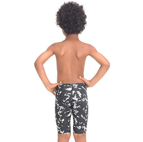 Piqidig Youth Boys Swim Jammers Solid Swimsuit Quick Dry Athletic Swimming Shorts Upf 50+ Sun Protection (Geometric, X-Large) #TOP3