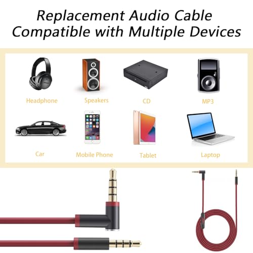 Cable de audio jack 3.5mm para auriculares Beats 1.4 m miniatura 5