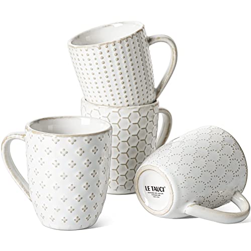 LE TAUCI Espresso Cups 6 oz, Ceramic Demitasse Cup, Small Coffee Mugs for Double Shot, Latte, Cappuccino, Lungo, Kids Mugs With Handle, Suit For Housewarming - 2.7 inch, Set of 4, Arctic White by LE TAUCI - Used condition - US$22.98