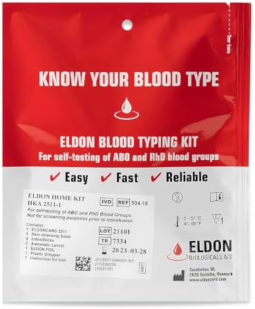 Original Home Blood Typing Kit - New Package + Improved Lancet (4 kits) image 4