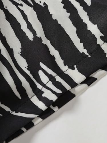 GORGLITTER Men's Hawaiian Zebra Print Shirt Button Up Short Sleeve Collar Animal Print Shirt Tops Cheetah Print Tops4