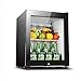 N / B Mini refrigerador de nevera, puerta de cristal, dispensador de bebidas pequeñas, para el hogar, la oficina o la barra, refrigerador de puerta reversible, color negro