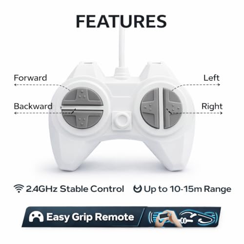 Image of SMART BOY Remote Controled Police Stunt Car Toy, All-Terrain Performance, 360 Rotating Rolling LED Flashing Lights with Police Siren Sound, Anti-Skid Rubber Tires, Grey, C Type Rechargeable 368PO