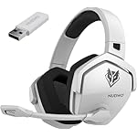 NUBWO G06 Dual Wireless Gaming Headset with Microphone for PS5, PS4, PC - 23ms Low Latency Audio - 100-Hour of Playtime - 50mm Drivers (White-Black)