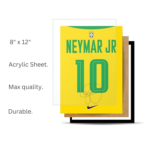 Image of Posternet Neymar-Inspired Football Jersey Poster Frame | Yellow No.10 Sports Wall Art | Premium Framed Football Fan Decor for Bedroom, Living Room, Gaming Room & Office | 8.3 x 11.7 Inch