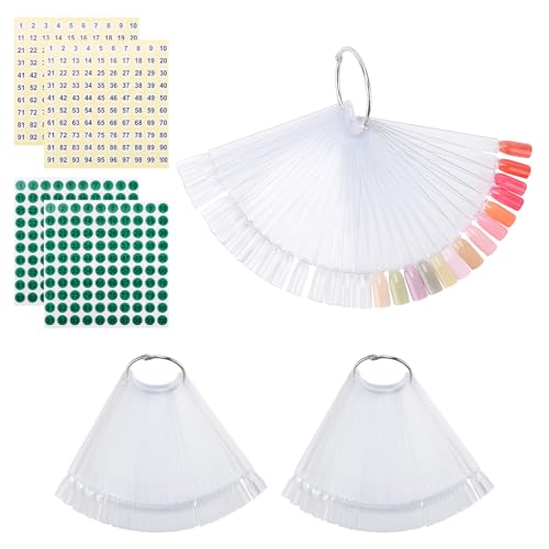 150 Pcs Nail Swatch Sticks with Ring, Square Nail Polish Color Sample Sticks Display for Board Home