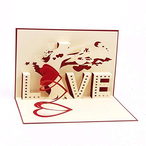 3D Pop up Love Text Gift Greeting Card