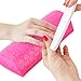 Nail Pillow Hand Rest for Nails, Washable PU Leather Nail Armrest Detachable Manicure Hand Pillow Cushion Nail Art Accessories Tool for Nails Tech (Rose Red)