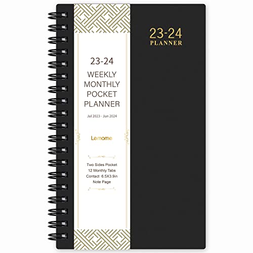2023-2024 Pocket Planner/Calendar - Weekly & Monthly Pocket Planner, July 2023 - June 2024, 6.8" X 4.3", Strong Twin - Wire Binding, Plastic Cover #TOP13