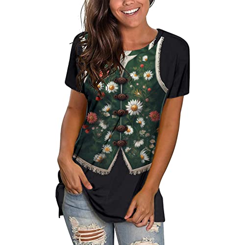 Camiseta tradicional tradicional para mujer, tallas grandes, manga corta, tallas grandes, moderna, camiseta de traje regional, camiseta básica para traje regional, camiseta divertida, Oktoberfest Camiseta tradicional tradicional para mujer, tallas grandes, manga corta, tallas grandes, moderna, camiseta de traje regional, camiseta básica para traje regional, camiseta divertida, Oktoberfest