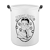 ランドリーバスケット ベティちゃん 洗濯かご バスケット 収納ボックス 洗濯物入れ 収納袋 折り畳み 丸型 大容量 撥水