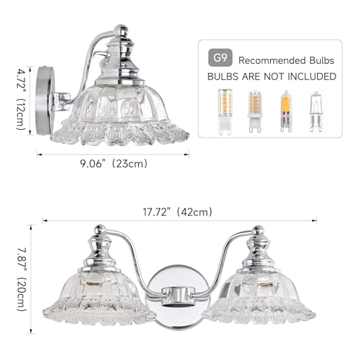 Image of XIEDUN Chrome Vanity Light Chrome Bathroom Lights Vanity Lights for Bathroom Light Fixtures