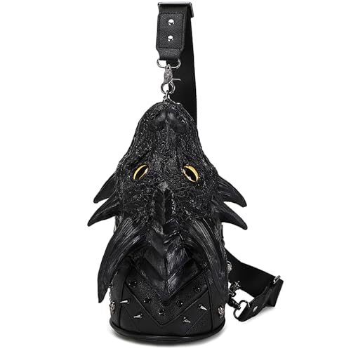 ZGRJSZDD Men and Women 3D Dragon Head Purse Crossbody Shoulder Sling Bag