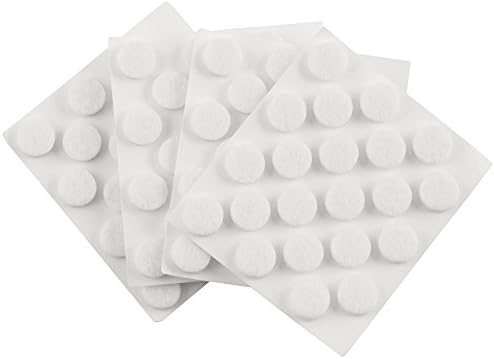 SoftTouch 3/8" Round Self-Stick Felt Furniture Pads - Protect Surfaces from Scratches & Damage, White (84 Pack)
