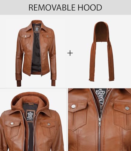 Image of Blingsoul Womens Real Leather Jacket - Asymmetrical Leather Jackets for Women
