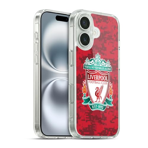 Image of Head Case Designs Officially Licensed Liverpool Football Club Home Red Crest Digital Camouflage Soft Gel Case Compatible With Apple iPhone 16