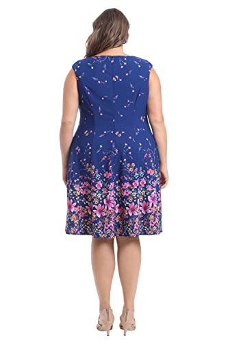 Image of London Times Womens Dresses Cap Sleeve Fit and Flare - Elegant Summer Cocktail Graduation Garden Party Wedding Guest Dress