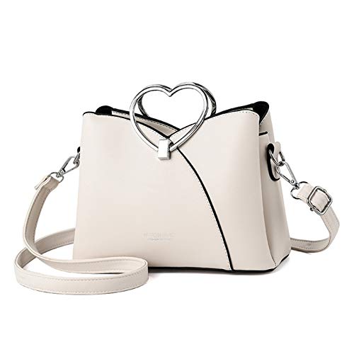 NICOLE & DORIS Sac à Main pour Femmes Sac à Poignée Supérieure Sac de Messager en Cuir PU Sac à Bandoulière de Mode Sac Cabas Mignon Blanc