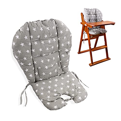 Kocpudu High Chair Pad,high Chair Cushion/seat Cushion/high Chair Cushion Cover,Soft and Comfortable,Light and Breathable, Cute Patterns,Suitable for Most High Chairs,Baby Dining Chairs (Gray)