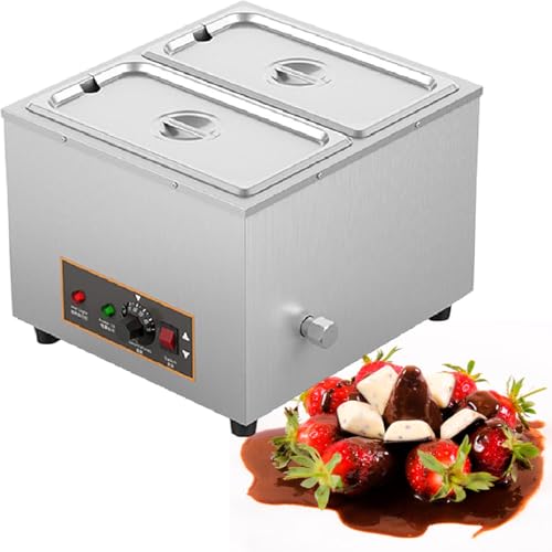 Crisol de Chocolate eléctrico con Temperatura Ajustable, Ideal para Puestos de Comida rápida, Bares y Fiestas (1 Recipiente de 8 kg)