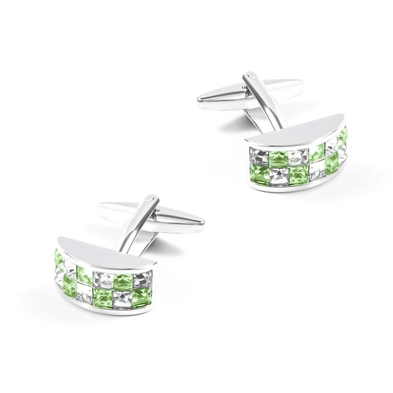 Gemelos rectangulares con Cristales para Hombre Gemelos franceses Accesorios para Camisas y Trajes