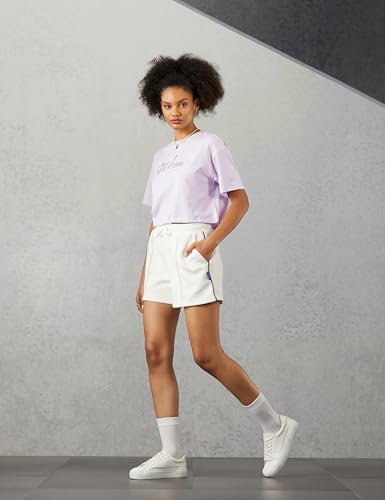 Image of XTEP Women's Urban Casual T-Shirt with Combed Cotton Elastane | Moisture-Wicking, Easy Mobility | Soft Touch Stretch
