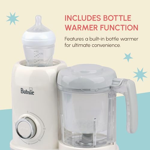 Image of Lil Chef 5-in-1 Baby Food Processor with Silicon Food Feeder | Steamer, Blender, Reheat, Defrost & Bottle Warmer | Portable Travel Baby Food Cooker, Puree Maker and Blender for Homemade Meals