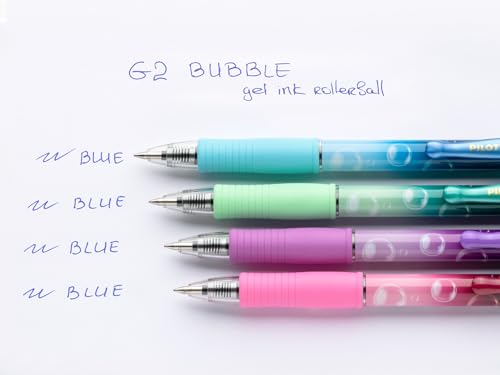 Set de 4 bolígrafos Pilot G2 Bubble gel retráctiles azul tinta miniatura 6