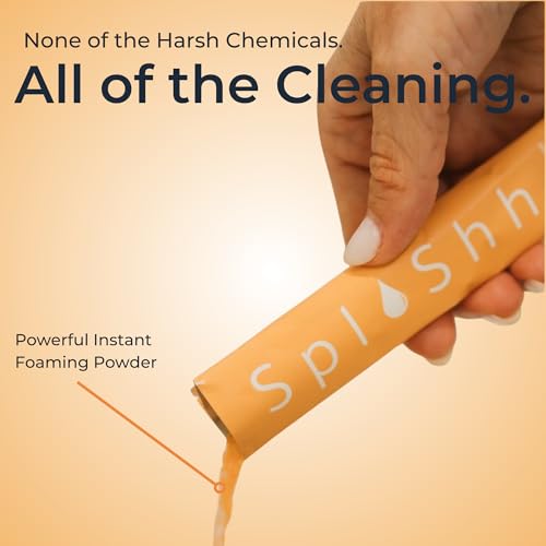 Image of SplaShh Foaming Garbage Disposal Cleaner and Deodorizer, 25 Instant Foaming Powder Packets, 12-Month Supply, Mild Citrus Scent, Kitchen Sink Disposer Cleaner, Drain Odor Eliminator & Freshener