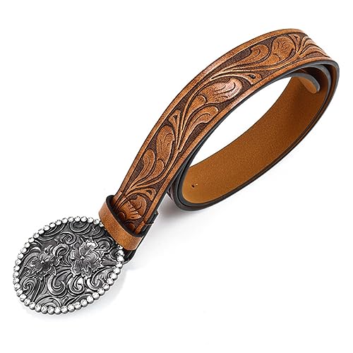 Ceinture western en cuir véritable patiné pour sublimer vos tenues bohèmes
