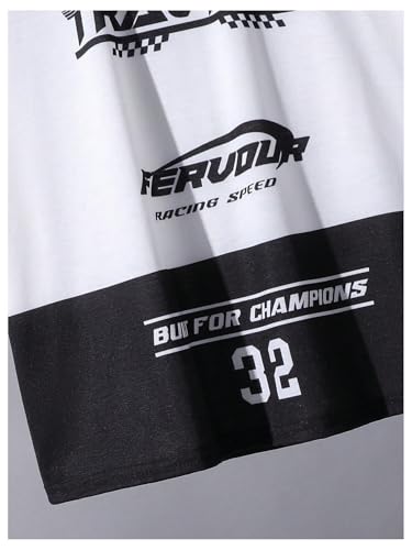 Floerns Boy's Letter Number Print Short Sleeve T Shirts Graphic Crew Neck Rave Tee Tops4