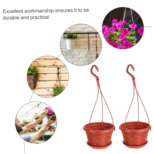 Jardinières suspendues plastique résistant et pratique rouge