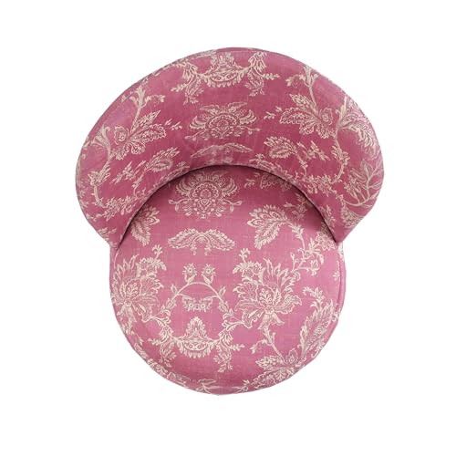 Image of SR Printed Ottoman Pouffes Chair Stool for Living Room Furniture Sitting Dressing Table Pouf Sofa Puffy Stool Room, Pouffes for Sitting Foot Rest, (18x32 Inch, Pink)